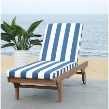 Black And White Striped Outdoor Chair Cushions Alvah Reclining Chaise Lounge With Cushion Lounge Chair Outdoor Outdoor Chaise Teak Chaise Lounge