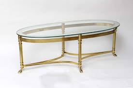 If your existing glass table top needs to be how much would cost tempered glass top for my coffee table? Oval Brass Coffee Table With Mirrored Rim Glass Top At 1stdibs
