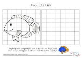 Animals easy to grid draw. Fish Grid Copy Grid Drawings Grid Drawing Drawing Fish