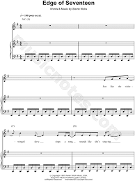 Stevie Nicks Edge Of Seventeen Sheet Music In E Minor Transposable Download Print Sku Mn0079026
