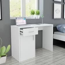 Grand bureau 4 tiroirs + porte + tablette coulissante en épicéa 100% massif. Bureau Table De Bureau Avec Tiroir Et Placard 100x40x73 Cm Blanc Achat Vente Bureau Bureau Soldes Sur Cdiscount Des Le 20 Janvier Cdiscount