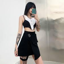 Waist 68 cm/ 26.8 in, length 41 cm/ 16.1 in • m: Buy Leg Strap Black Aesthetic Egirl Skirt Orezoria