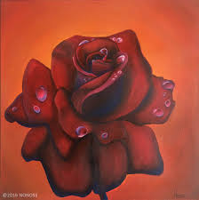 Rose Au Crepuscule Peinture Acrylique Peinture Acrylique