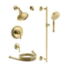 See full list on homedepot.com Kohler Kss Devonshire 4 Rths Pb Vibrant Polished Brass Devonshire Pressure Balanced Shower System With Shower Head Hand Shower Valve Trim And Shower Arm Faucet Com
