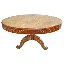 Handmade bone inlay brass targua round coffee table. Round Bone Inlay Table 60 Bone Inlay Table By Aoi Home Dallas Tx