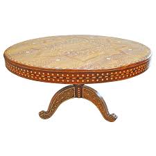 Handmade bone inlay brass targua round coffee table. Round Bone Inlay Table 60 Bone Inlay Table By Aoi Home Dallas Tx