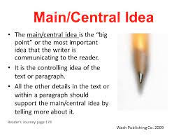 We can refer to this as the statement of the main idea. Main Central Idea Supporting Details Ppt Video Online Download