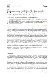 Liven up that esl health lesson plan today! Pdf Analyzing Academic Stress In Adolescence And Their Relationship With Students Psychological And Physical Well Being Development And Validation Of The Questionnaire Of Academic Stress In Secondary Education