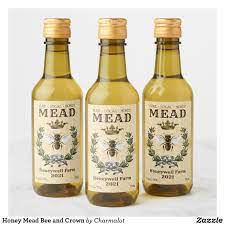 Honey Mead Bee And Crown Wine Label Zazzlecom Mead Honey Mead Wine Label