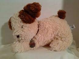 Aurora People Pals Pip Plush Cream Brown Puppy Dog With Collar Name Tag