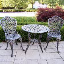 Oakland Living Tea Rose Cast Aluminum Bistro Set In 2021 Bistro Patio Set Outdoor Bistro Set Oakland Living