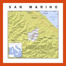 Another tiny nation completely surrounded by italy, san marino has an area of 23.6 square miles (61.2 square kilometers). Political Map Of San Marino Maps Of San Marino Maps Of Europe Gif Map Maps Of The World In Gif Format Maps Of The Whole World