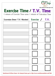 kids exercise chart printable charts and awards exercise