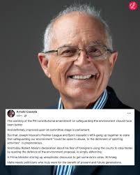 Momentum leader @arnoldcassola called out Prime Minister Robert Abela for  “stirring up xenophobic discourse” when criticising the PN's environment  bill today. Abela said today that the PN's bill, which was shot down