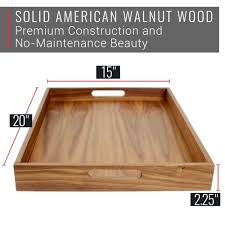 Exclusive white washed wood edges and hand brushed finish provide an exquisite antique look. 20x15 Rectangular Wooden Serving Tray With Handles Made In Usa Virginia Boys Kitchens