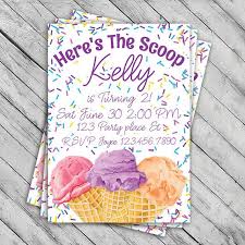 Colorful And Bright Ice Cream Party Invitation Here S The Scoop Tittle And Colorful Sprinkles Background Ice Cream Party Invitations Rose Party Party Places