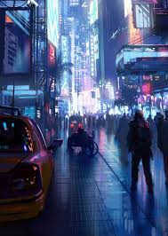 It was realized as a miniature craft, wired with a mass of fiber optic cables for lighting, and had footage thrown onto the screens via a synchronized 35mm projector during a second pass. Heavily Inspired From Stephan Martiniere S Brazyl As Well As Blade Runner 2049 High Quality Prints Availa Cyberpunk City Futuristic Art Cyberpunk Aesthetic