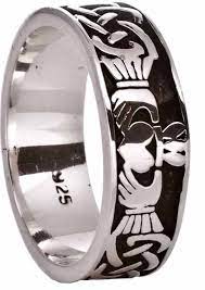 Silver Celtic Claddagh Band Ring Unisex Mens Ladies Mens Claddagh Ring Claddagh Rings Celtic Claddagh