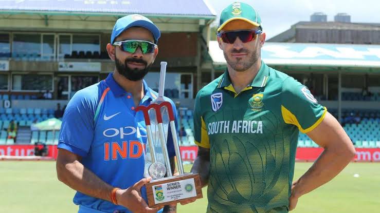 Image result for Kohli-Faf toss ODI"