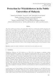 If you know of fraud, waste, abuse, mismanagement, or a substantial and specific danger to public safety or pursuant to the inspector general act of 1978, as amended, the opm oig has designated a whistleblower protection coordinator to educate opm. Pdf Protection For Whistleblowers In The Public Universities Of Malaysia