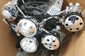 Sb Chevy Sbc Complete Lwp Aluminum Pulley Kit W Alternator Power Steering A C Alternator Chevy Pulley