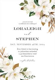 Ask your wedding invitation designer to create a separate sheet for the entourage list, to be included in the invitation suite. Simple Magnolia Wedding Invitation Template Greetings Island