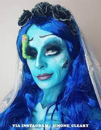 Halloween Makeup Ideas For Blue Hair Blue Wigs Fabulous Corpse Bride Makeup Creation By Simone Clea Corpse Bride Makeup Bride Makeup Halloween Makeup Looks