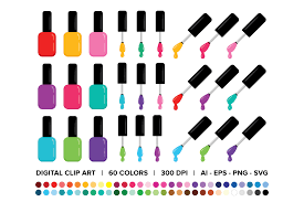 Download Nail Polish Bottle Brush Clip Art Set Graphic By Running With Foxes Creative Fabrica
