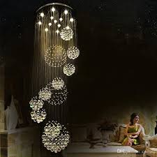 Modern Pendant Lamp Chandeliers Crystal Staircase Light Large Crystal Light Crystal Ceiling Light Staircase Stairs Foyer Ceiling Lamp Cylinder Pendant Light Plug In Pendant Lamp From Cnmall 891 46 Dhgate Com
