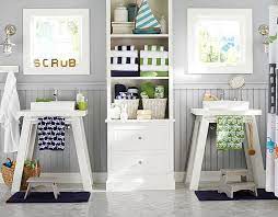 Bring timeless, nostalgic charm to your nursery with paint colors from the @potterybarnkids spring/summer 2021 paint palette. Transportation Pottery Barn Kids Modern Kids Bathroom Kids Bathroom Bathroom Kids