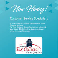 Lake wales service center 658 highway 60 w lake wales, fl 33853; Lakeland Chamber Ø¹Ù„Ù‰ ØªÙˆÙŠØªØ± The Office Of Tax Collector Is Hiring Customer Service Specialists Click The Link Below For More Get2worklkld Chamber Investors Did You Know That You Can Post Open Positions