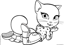 The funny thing is that talking tom can repeat anything you said. Print Talking Tom Cat Angela Coloring Pages Cat Coloring Page Coloring Pages Disney Coloring Pages