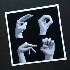 Black And White Sign Language Hope Asl American Sign Language Letters By Lovelettersbyemily Sign Language Letters Sign Language Art American Sign Language