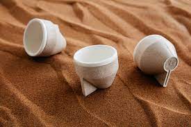 Get the coffee cup size wrong and your favourite caffeinated beverage may feel off. Coffee Cups Made From A Sand Material Inspired By Dunes Materialdistrict