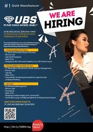 Butuh cepat langsung kerja minggu ini. Lowongan Ubs Job Vacancy Pt Untung Bersama Sejahtera Its Career Student Entrepreneurship Center