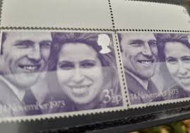 2 X Original Royal Commemorative Stamps for H.R.H Princess Anne & Mark  Phillips Wedding 14th November 1973 UNUSED