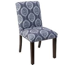 Skyline Furniture Damask Blue Dining Chair Qvc Com Blue Dining Chair Dining Chairs Upholstered Dining Chairs