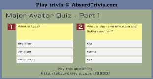 Ok, this is a 4 way choice. Major Avatar Quiz Part 1