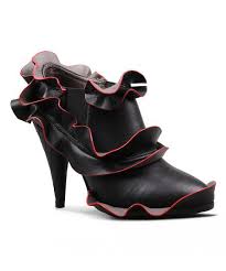 Jady Rose Black Red Ruffle Bootie Zulily Fashion Red