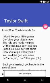 Write about your feelings and thoughts about look what you made me do. Taylor Swift Look What You Made Me Do Lyrics For Android Apk Download
