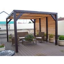 Habrita Auvent Bois Lamelle 1086 M He Veranda Itself Onto Your Lawn If You Have One Take Care To Incl In 2020 Building A Pergola Backyard Pergola Pergola Designs