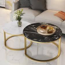 Some of the most reviewed products in white coffee tables are the stylewell cedar springs rectangular white wood 2 drawer coffee table (42 in. Eero Nordic Marble Texture Round Coffee Tables Swidany