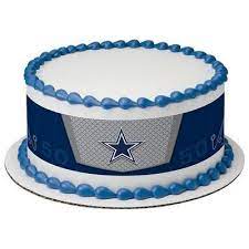 Dallas Cowboys Nfl Edible Cake Side Print Dallas Cowboys Cake Cowboy Cakes Edible Cake