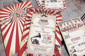 Vintage Carnival Themed Wedding Invitationcircus Themed Etsy Carnival Wedding Invitations Steampunk Wedding Invitation Printing Wedding Invitations