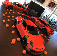Three Porsche 992 Gt3 Rs Painted In Lava Orange Photo Taken By Theautogallery On Instagram Porsche S Dreams Coches Autos