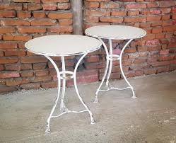 These petite, casual cafe table sets are ideal for small outdoor spaces like balconies and porches. Vintage French Metal Cafe Bistro Table 2498 Fossil Vintage Australia