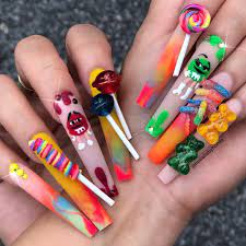 Honey Phan On Instagram You Are What You Eat So Eat Something Sweet All Made By Gel And Acrylic Nails A Crazy Nails Crazy Nail Designs Crazy Nail Art