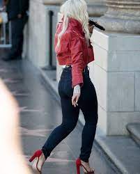 Bebe Rexha The Way I Are Red Leather Jacket Top Celebs Jackets Bebe Rexha Bebe Curvy Outfits