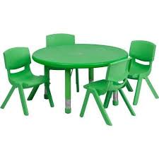 Flash Furniture 33 Round Adjustable Plastic Activity Table Set In Multiple Colors With 4 School Stack Chairs Walmart Com Flash Furniture Activity Table Kids Table And Chairs