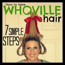 The Grinch Day 4 12 Days Of Christmas Family Fun Or So She Says Whoville Hair Crazy Hair Day At School Wacky Hair Days